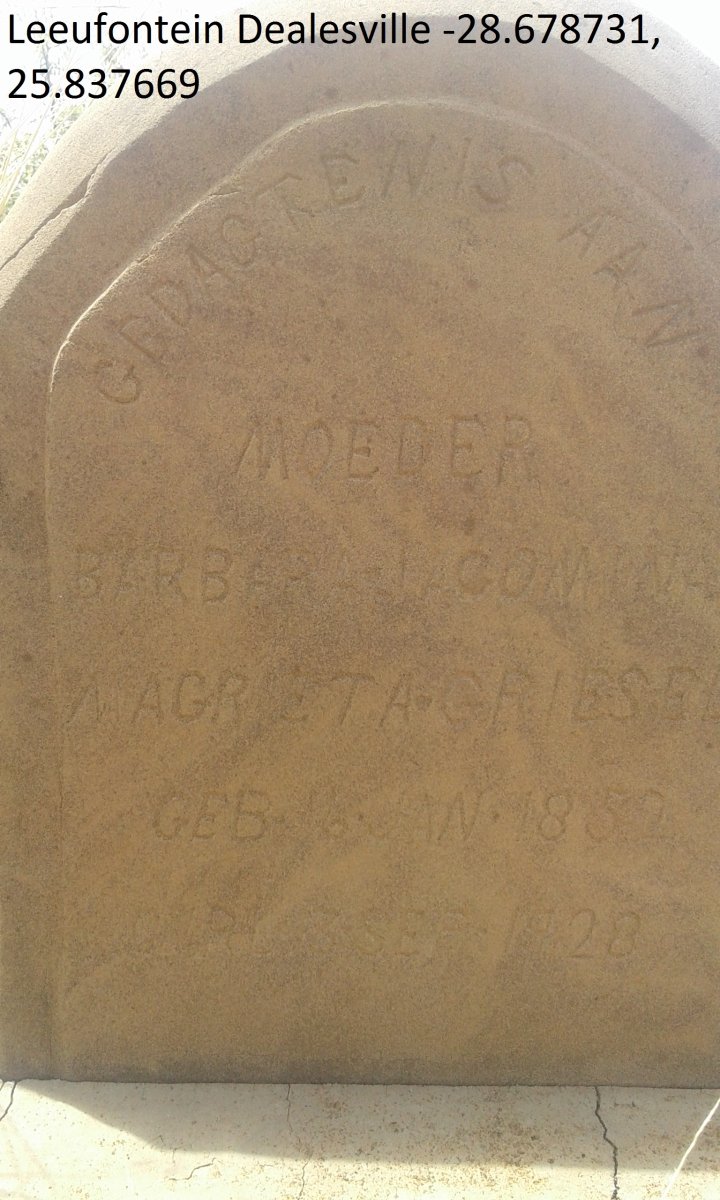 GRIESEL Barbara Jacomina Magrietha 1852-1928