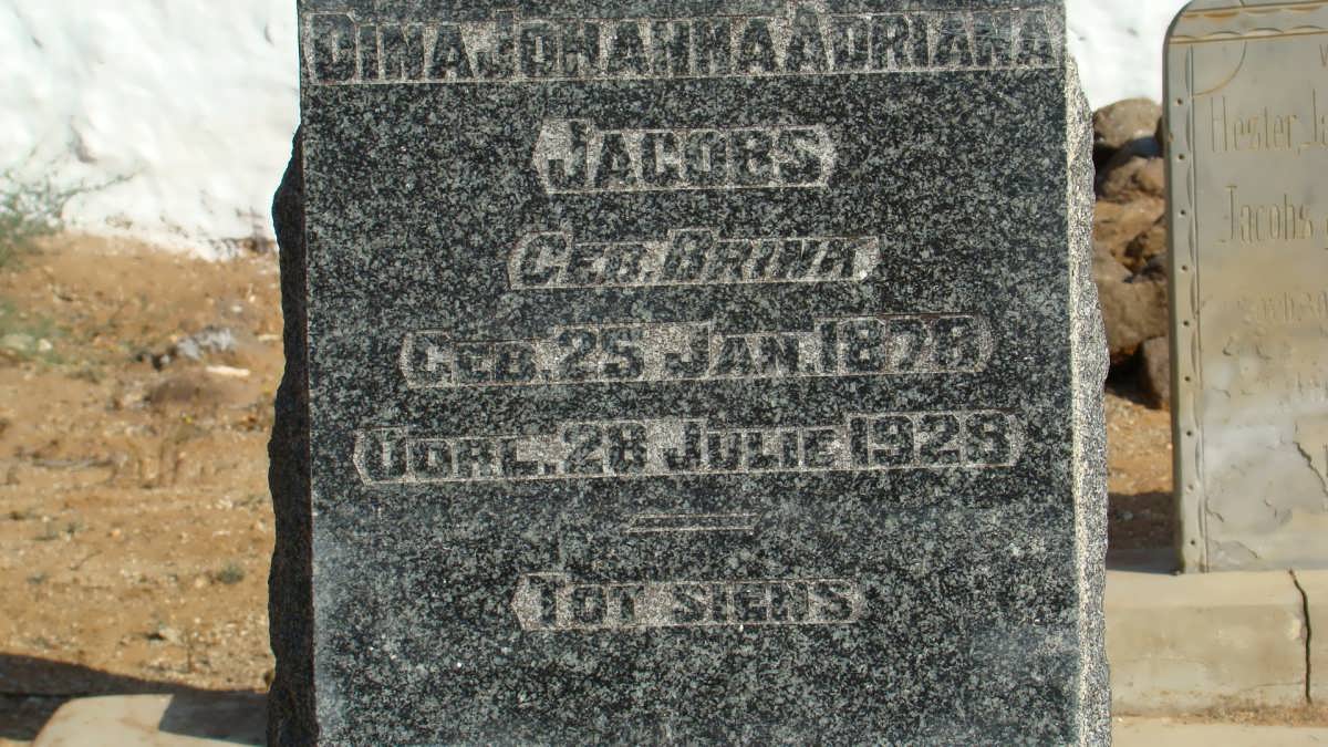 JACOBS Dina Johanna Adriana nee BRINK 1878-1928