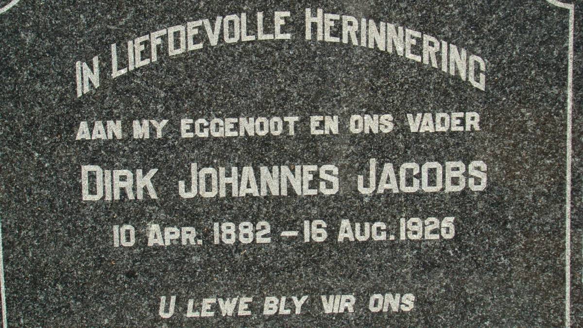 JACOBS Dirk Johannes 1882-1925