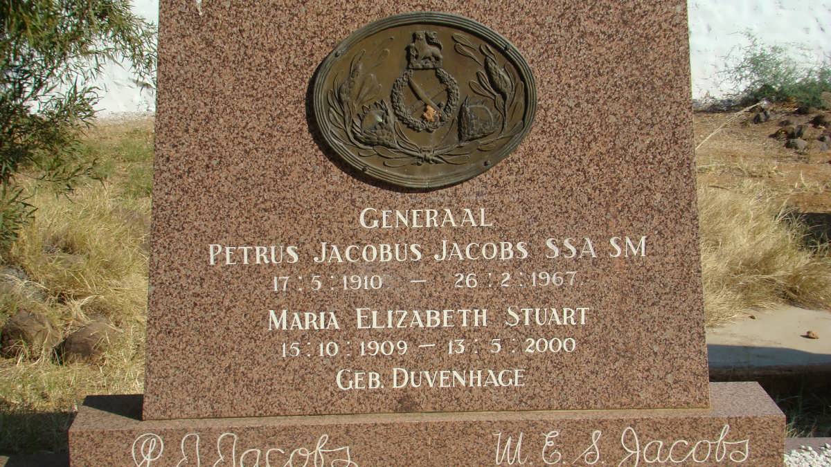 JACOBS Petrus Jacobus 1910-1967 &amp; Maria Elizabeth Stuart DUVENHAGE 1909-2000