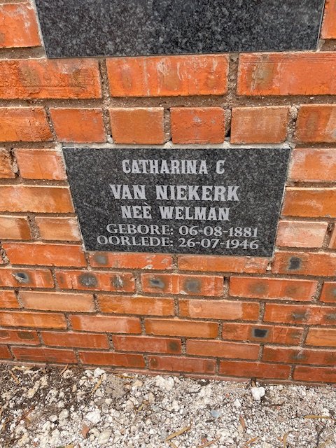 NIEKERK Catharina C., van nee WELMAN 1881-1946