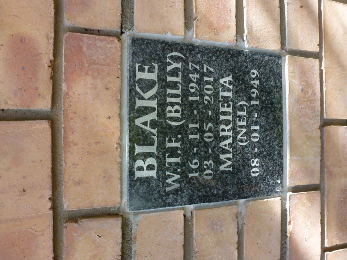 BLAKE W.T.F. 1947-2017 &amp; Marieta NEL 1949-