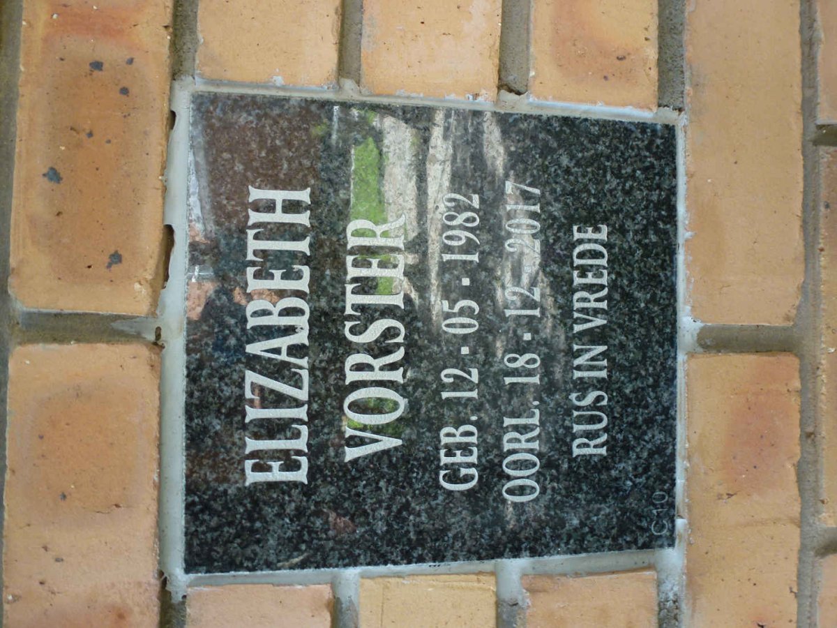 VORSTER Elizabeth 1982-2017
