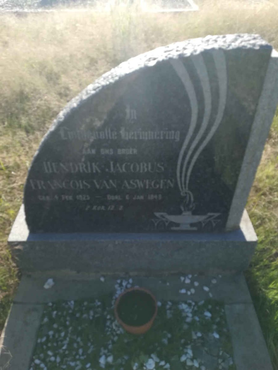 ASWEGEN Hendrik Jacobus Francois, van 1925-1949