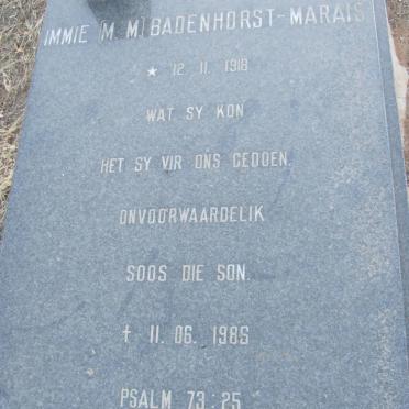 BADENHORST M.M. nee MARAIS 1918-1986