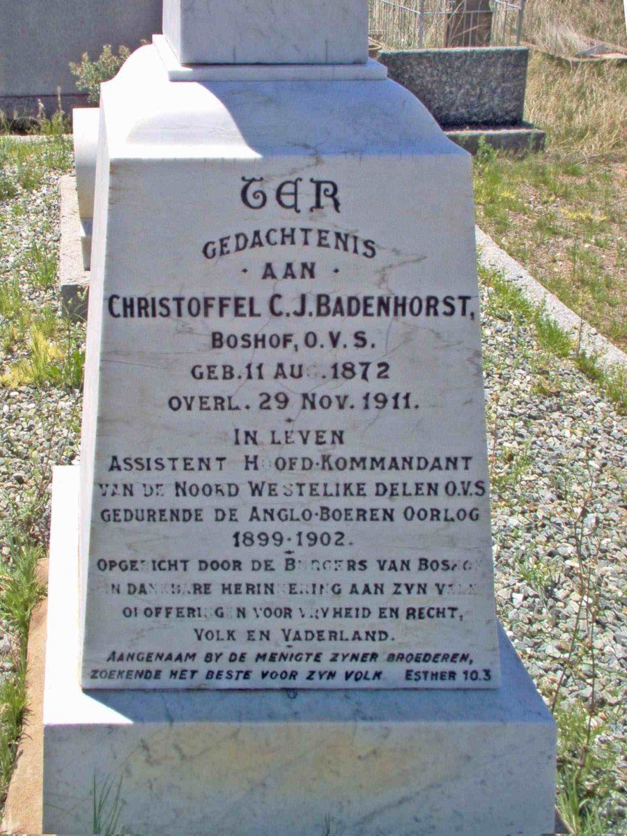 BADENHORST Christoffel C.J. 1872-1911