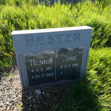 BESTER Hennie 1911-1989 &amp; Janie 1914-