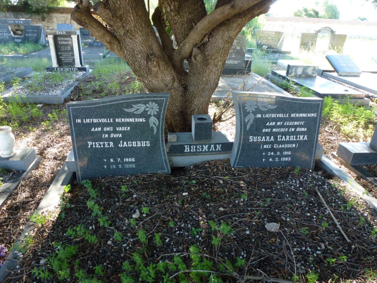 BOSMAN Pieter Jacobus 1906-1995 &amp; Susara Carolina CLAASSEN 1916-1983