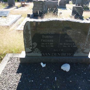 BERG Barend Frederik, van den 1903-1965 &amp; Elizabeth Susanna BEYLEVELD 1902-1986