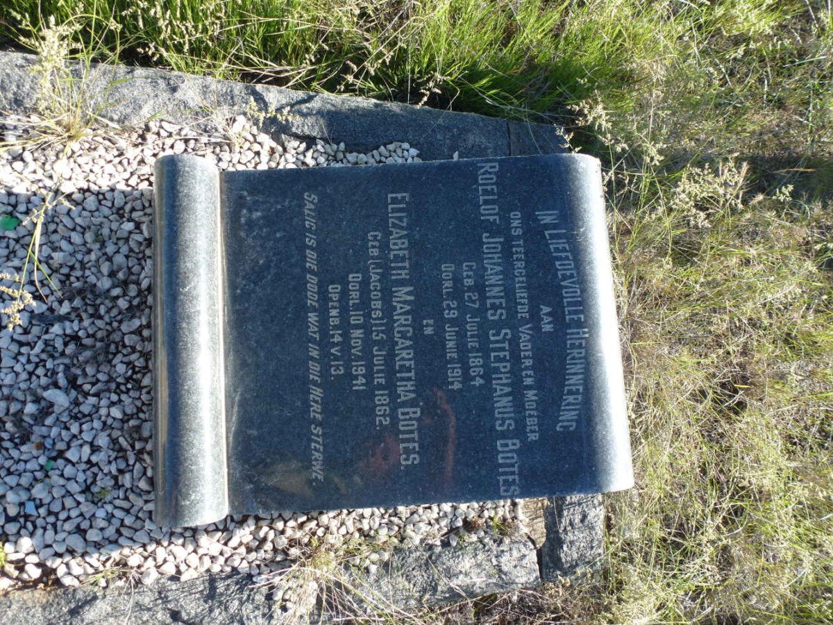 BOTES Roelof Johannes Stephanus 1864-1914 &amp; Elizabeth Margaretha JACOBS 1862-1941