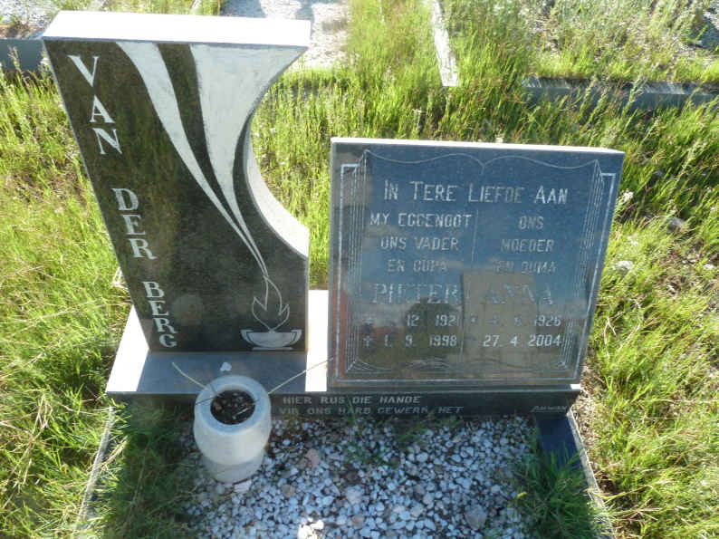 BERG Pieter, van der 1921-1998 &amp; Anna 1926-2004