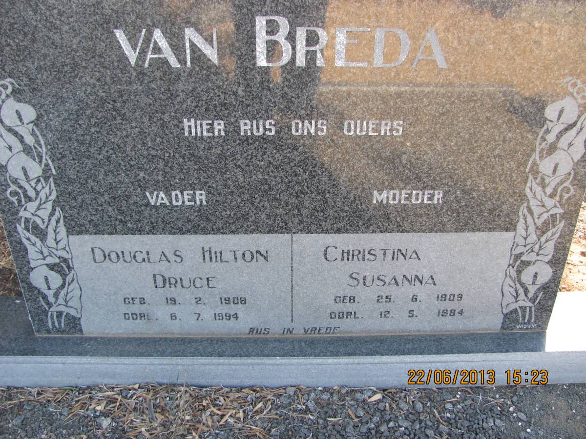 BREDA Douglas Hilton Druce, van 1908-1994 &amp; Christina Susanna 1908-1984