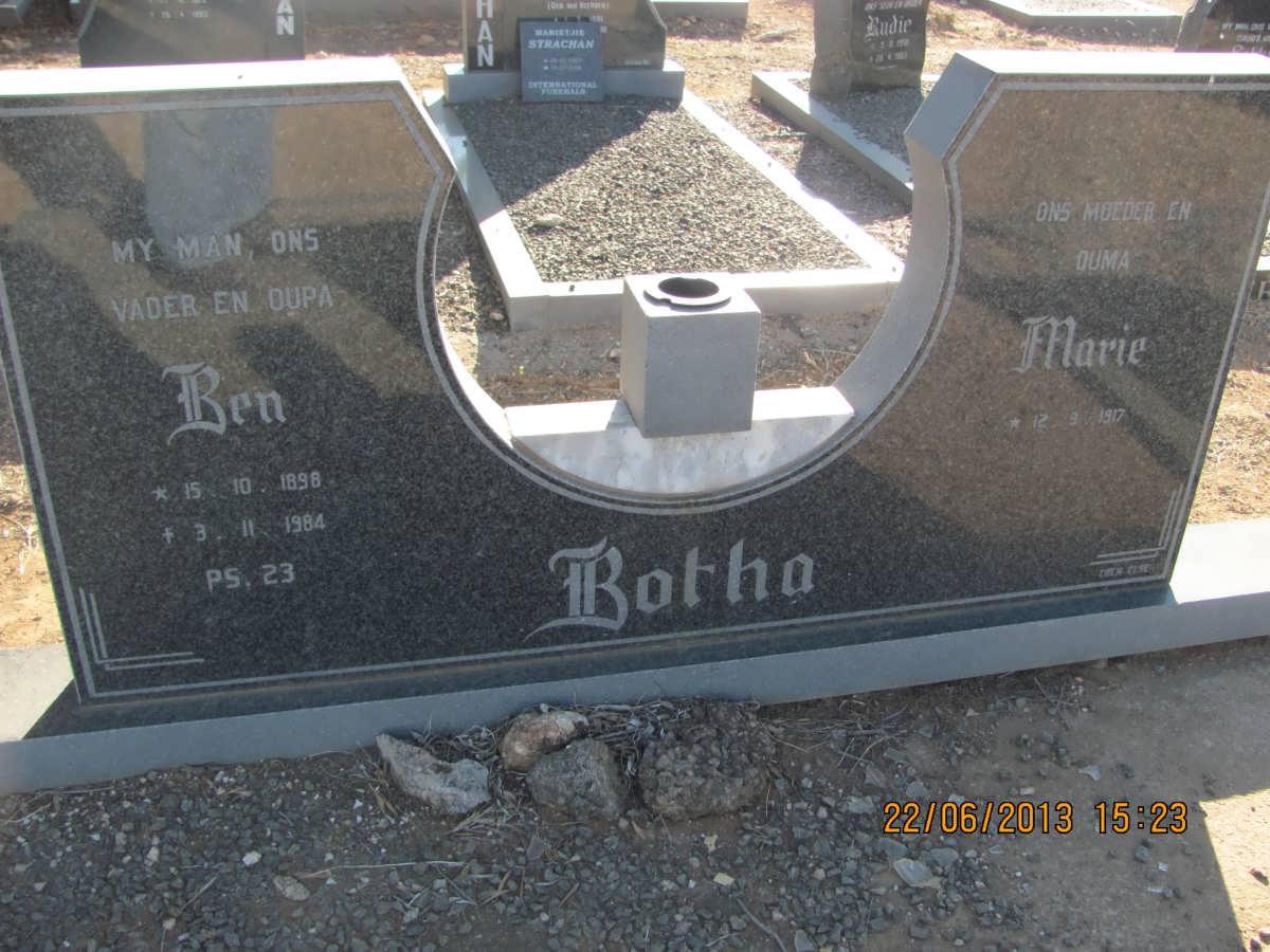BOTHA Ben 1898-1984 &amp; Marie 1917-