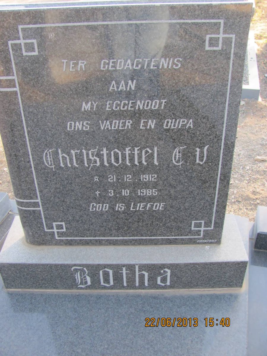 BOTHA Christoffel C.V. 1912-1985