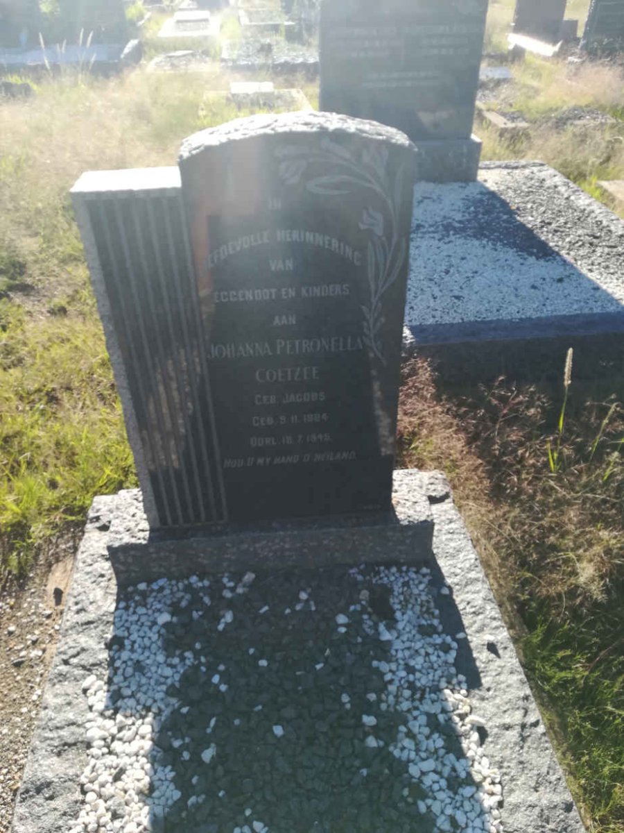COETZEE Johanna Petronella nee JACOBS 1884-1945