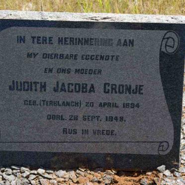 CRONJE Judith Jacoba nee TERBLANCH 1894-1948