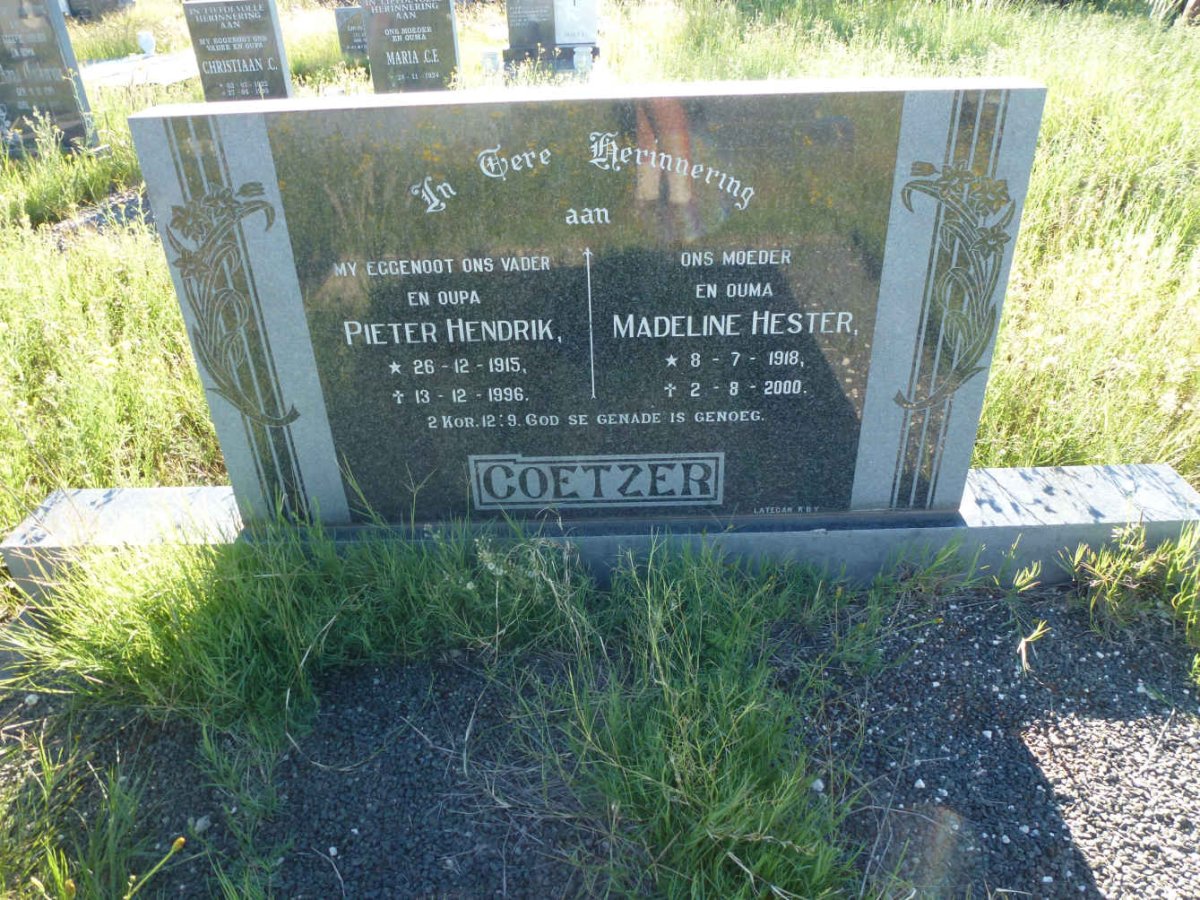 COETZER Pieter Hendrik 1915-1996 &amp; Madeline Hester 1918-2000