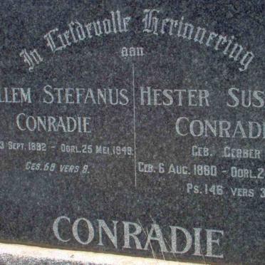 CONRADIE Willem Stefanus 1892-1948 &amp; Hester Susanna GERBER 1880-1951