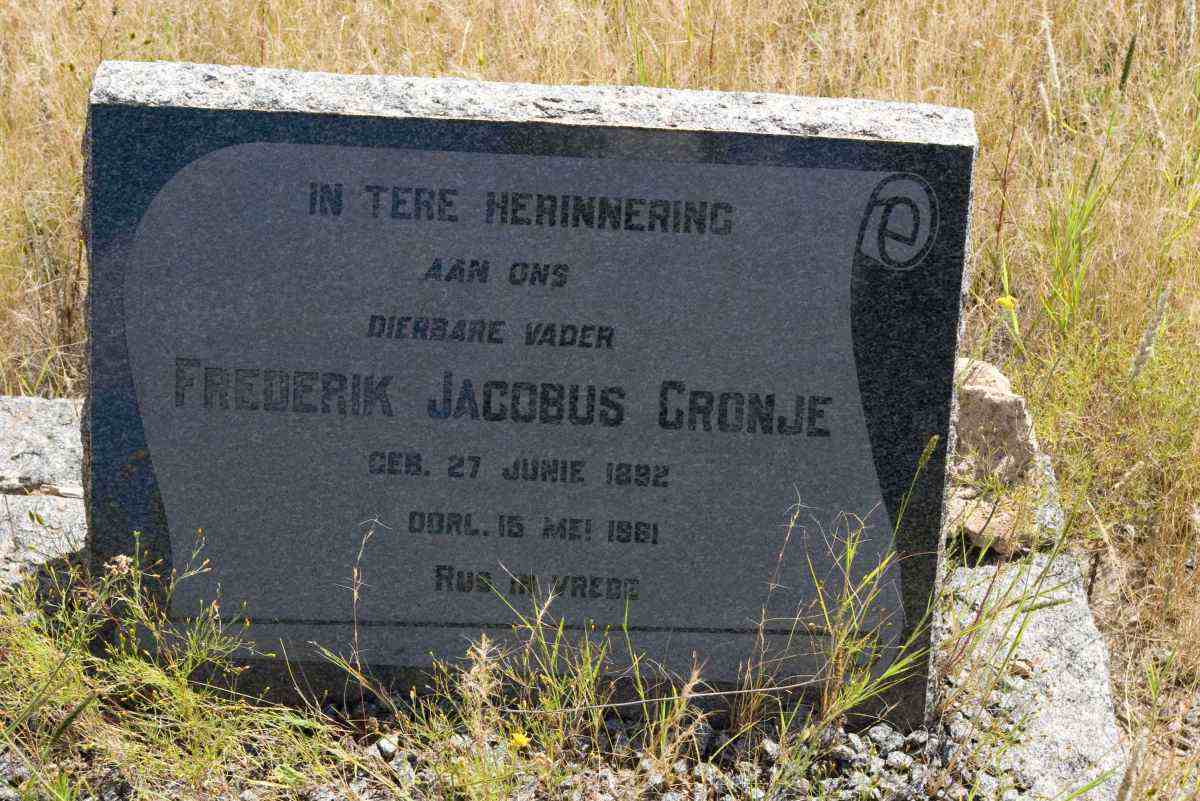 CRONJE Frederik Jacobus 1892-1961