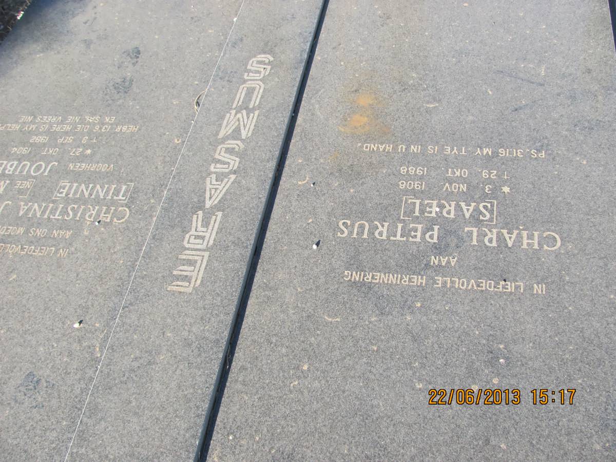ERASMUS Charl Petrus 1908-1988 &amp; Christina Johanna,formerly JOUBERT, nee MARAIS 1904-1992