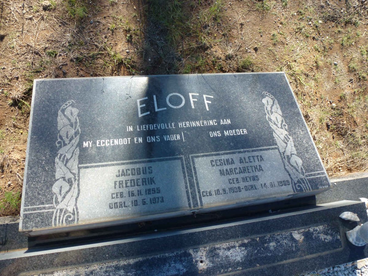 ELOFF Jacobus Frederik 1895-1973 &amp; Gesina Aletta Margaretha HEYNS 1908-1989