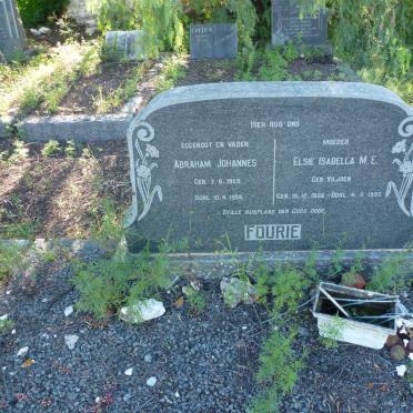FOURIE Abraham Johannes 1909-1956 &amp; Elsie Isabella M.E. VILJOEN 1906-1995