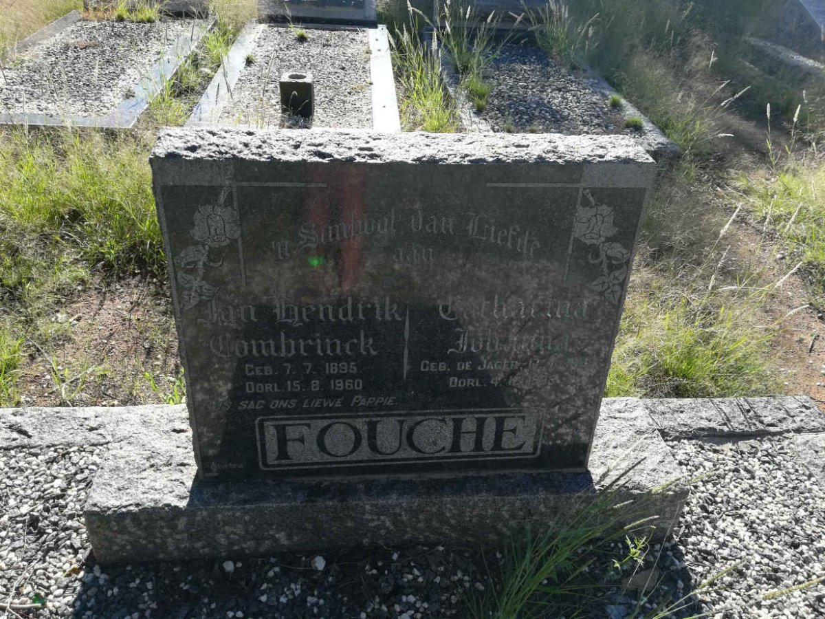 FOUCHE Jan Hendrik Combrinck 1895-1960 &amp; Catharina Johanna DE JAGER