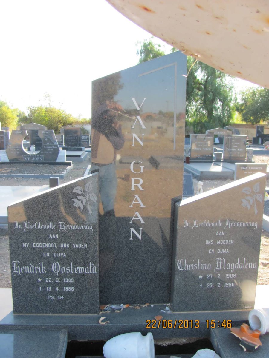GRAAN Hendrik Oostewald, van 1909-1986 &amp; Christina Magdalena 1909-1990