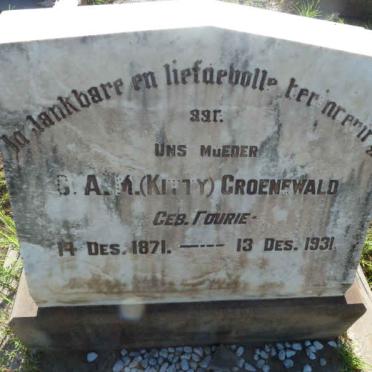 GROENEWALD C.A.M. nee FOURIE 1871-1931