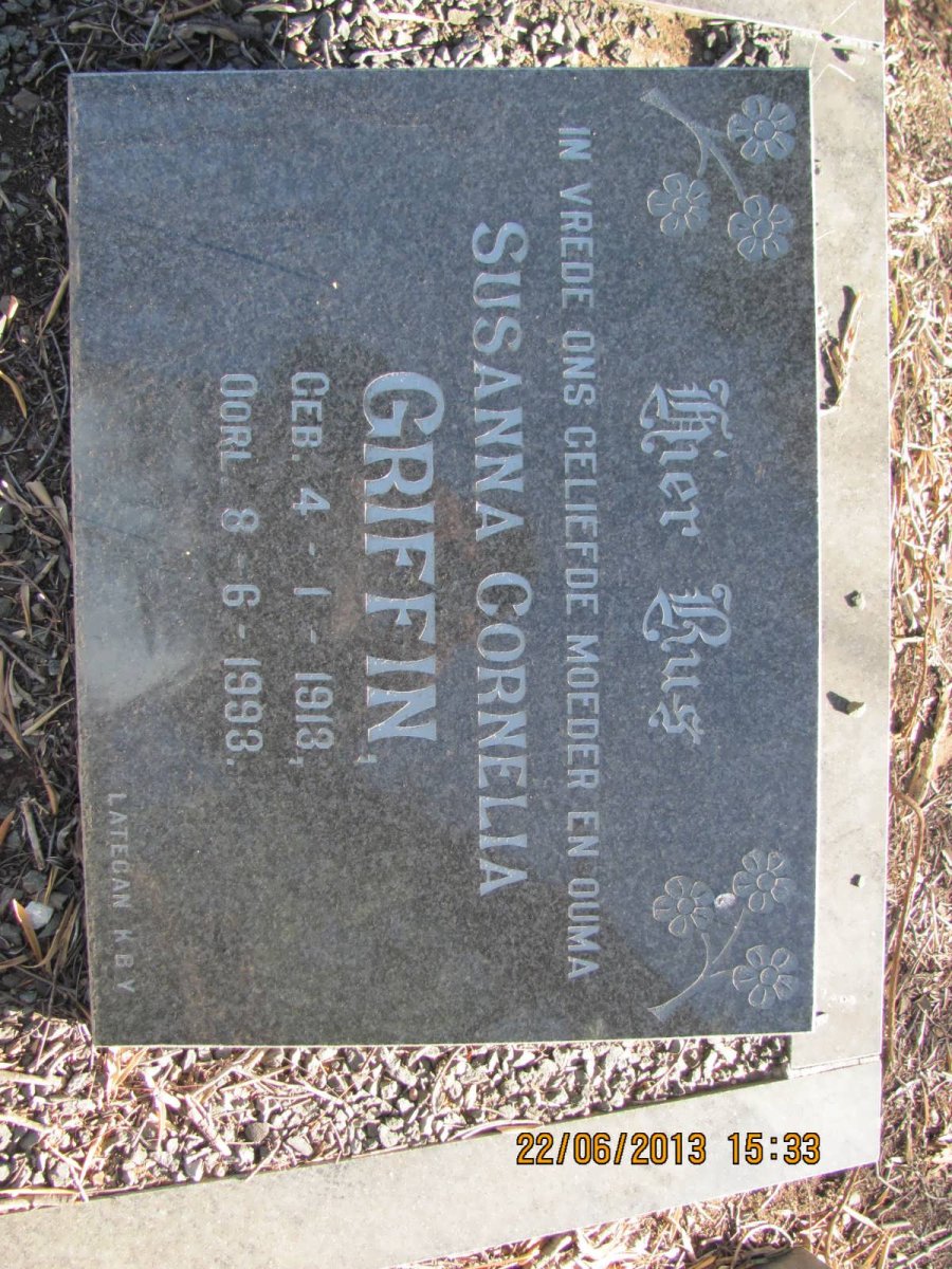 GRIFFIN Susanna Cornelia 1913-1993