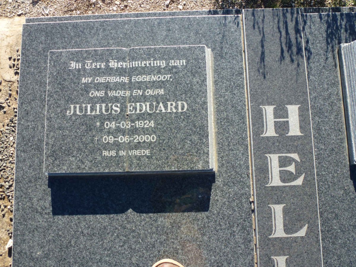 HELLMUTH Julius Eduard 1924-2000 &amp; Margaretha Aletta 1927-