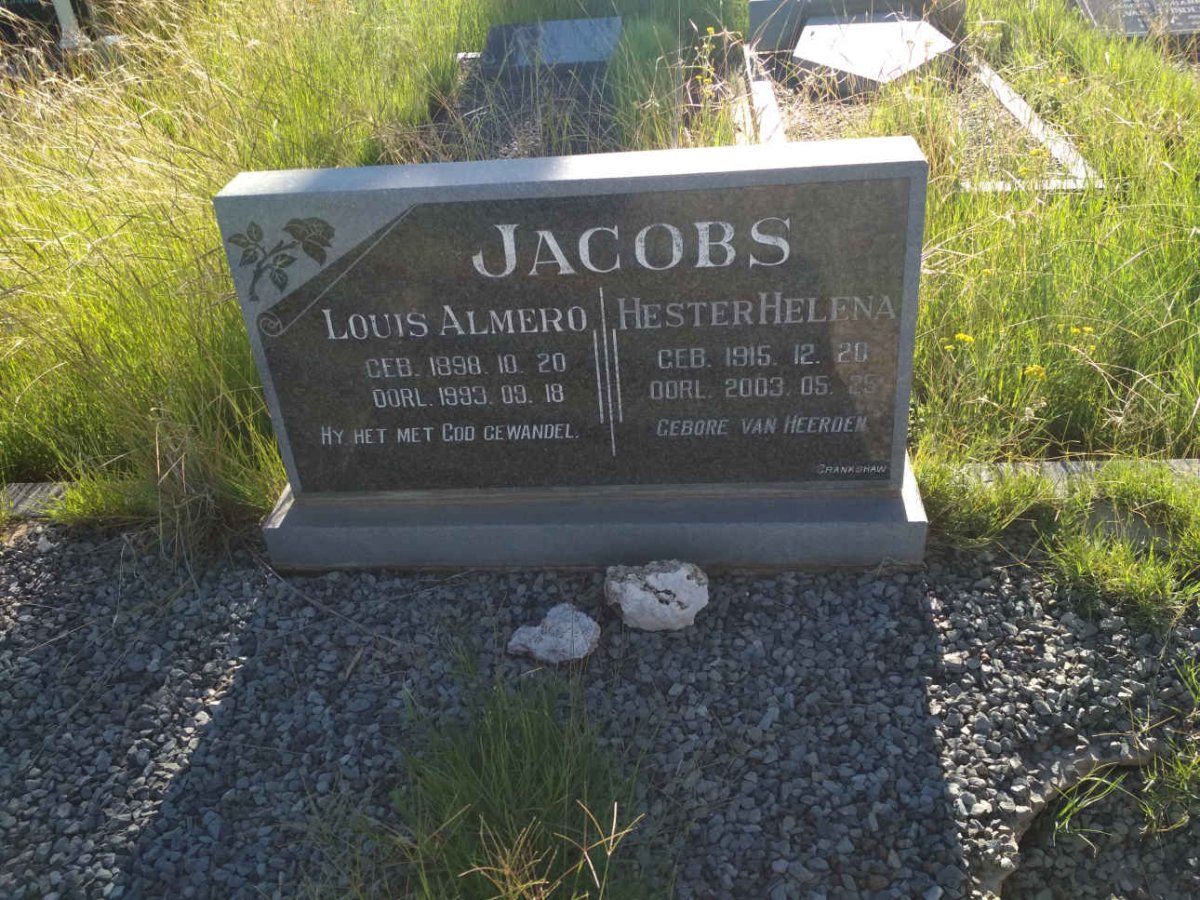 JACOBS Louis Almero 1898-1993 &amp; Hester Helena VAN HEERDEN 1915-2003