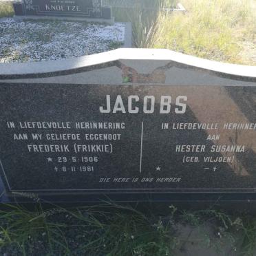 JACOBS Frederik 1906-1981 &amp; Hester Susanna VILJOEN