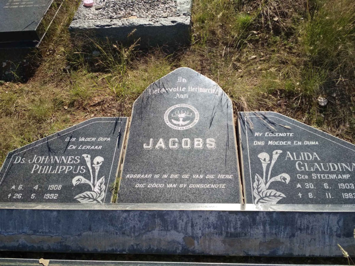 JACOBS Johannes Philippus 1908-1992 &amp; Alida Glaudina STEENKAMP 1903-1983