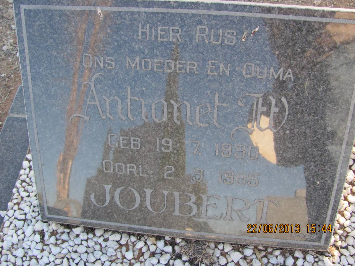 JOUBERT Antoinet W. 1930-1985