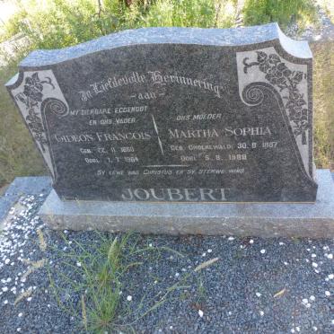 JOUBERT Gideon Francois 1880-1964 &amp; Martha Sophia GROENEWALD 1887-1968
