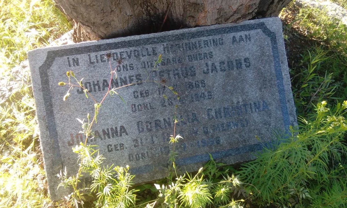 JACOBS Johannes Petrus 1869-1946 &amp; Johanna Cornelia Christina V.D. MERWE 1869-1956