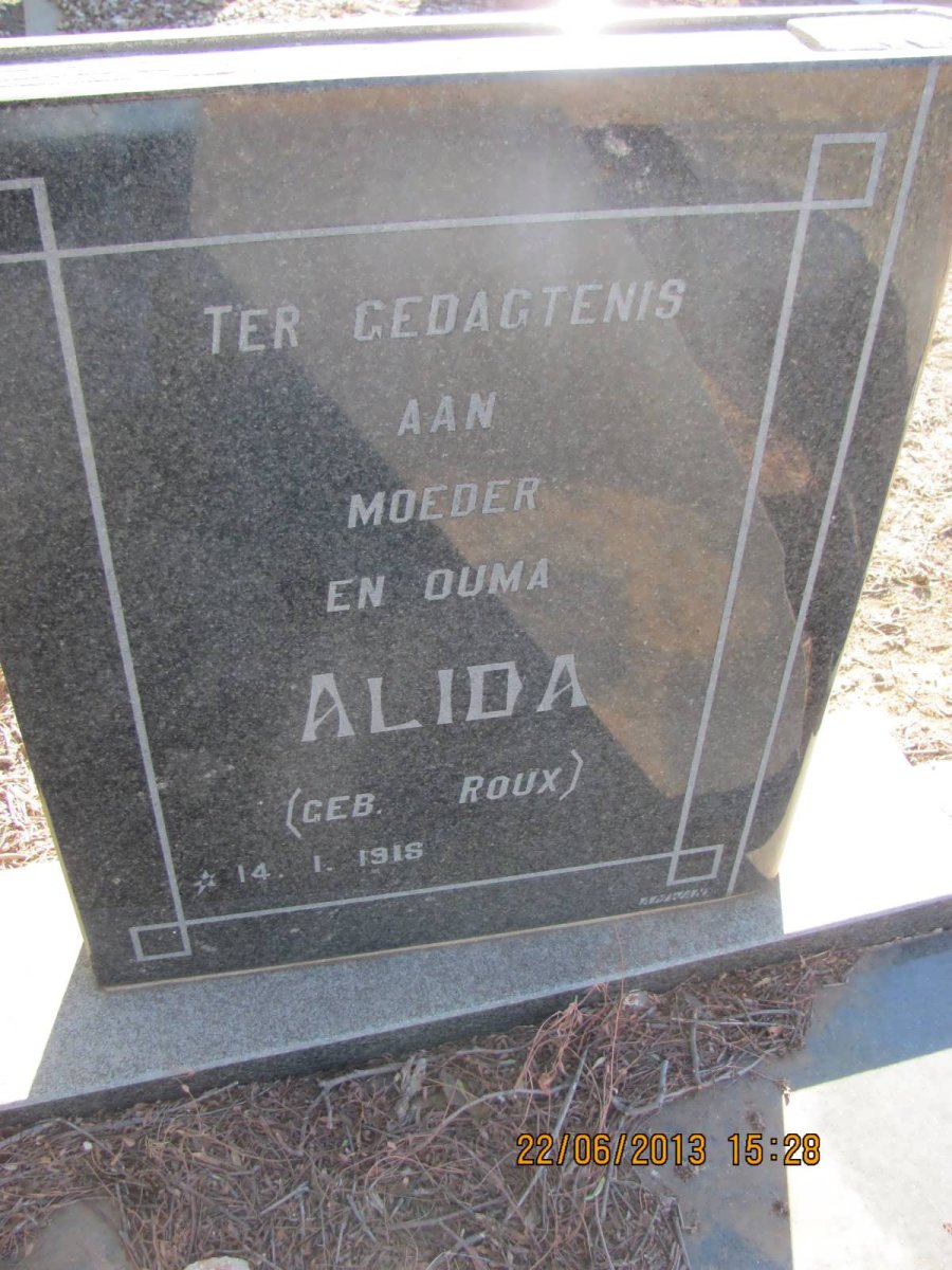 JOUBERT Alida nee ROUX 1918-
