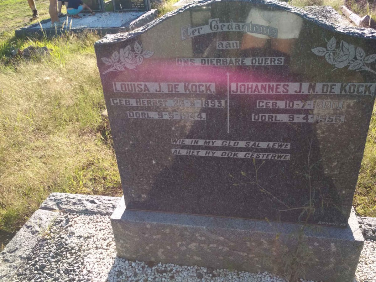 KOCK Johannes J.N., de 1880-1956 &amp; Louisa J. HERBST 1893-1944