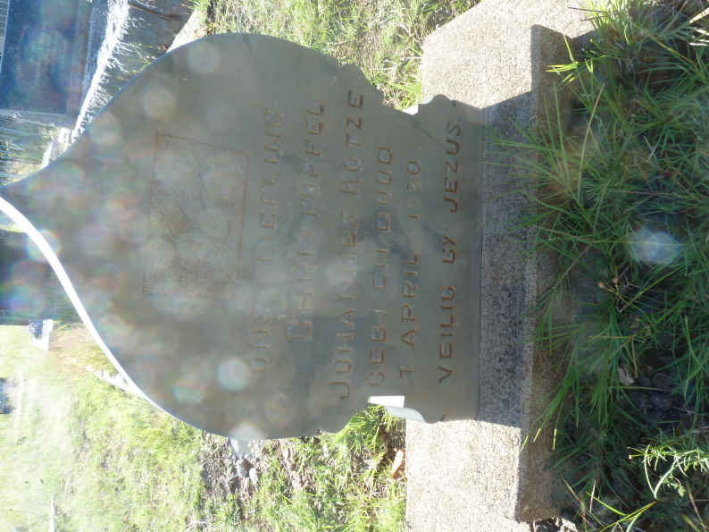 KOTZE Christoffel Johannes -19?0