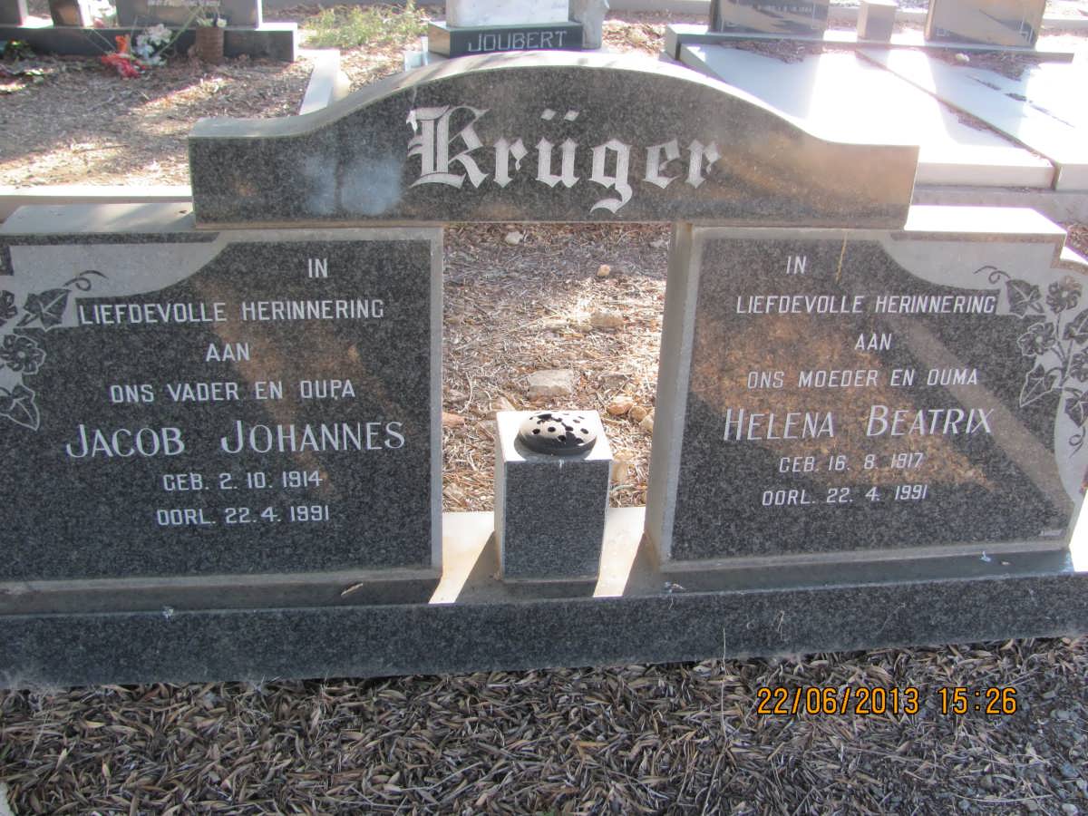 KRUGER Jacob Johannes 1914-1991 &amp; Helena Beatrix 1917-1991