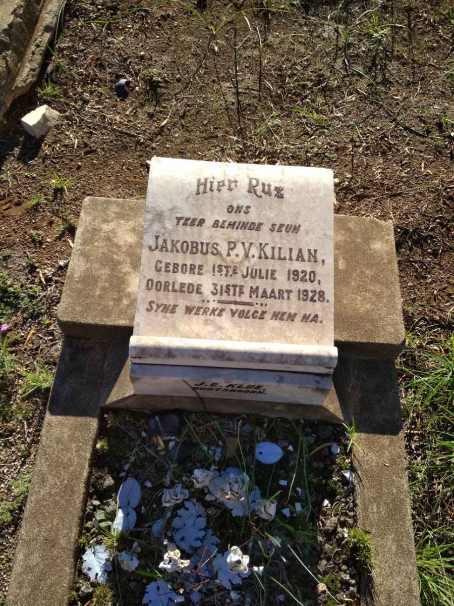 KILIAN Jakobus P.V. 1920-1928