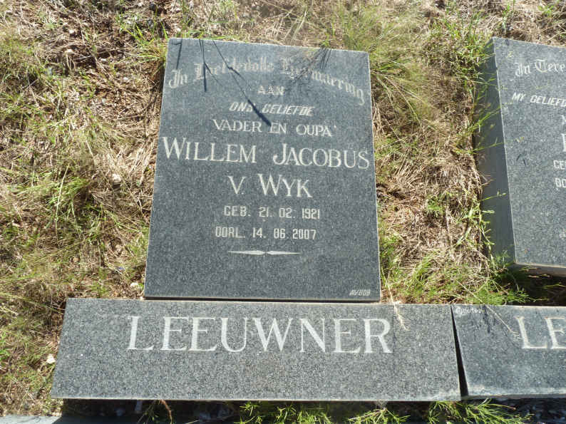 LEEUWNER Willem Jacobus V. Wyk 1921-2007 &amp; Ella 1930-1970