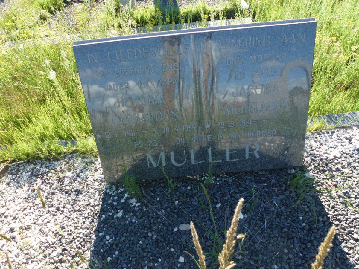 MULLER Hendrik Gerhardus 1911-1994 &amp; Jacoba Wilhelmina 1921-