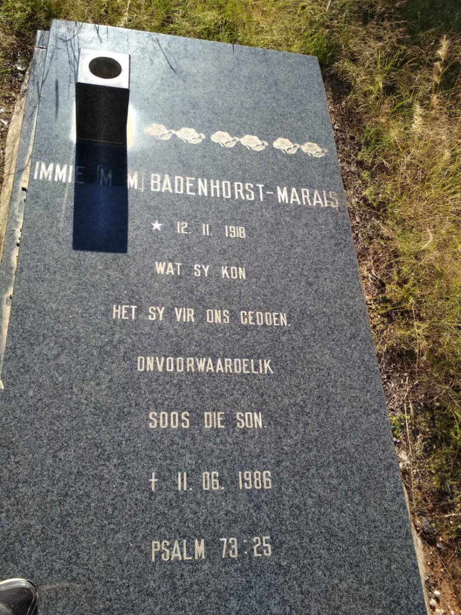 MARAIS M.M., BADENHORST 1918-1986