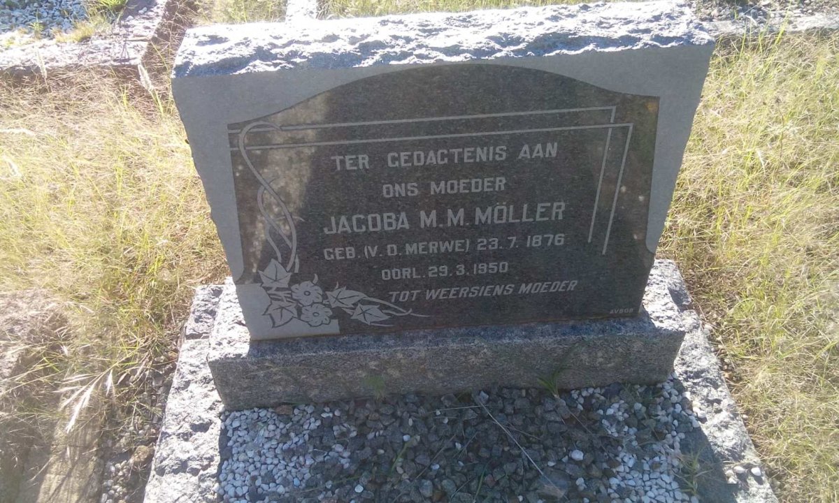MOLLER Jacoba M.M. nee V.D. MERWE 1876-1950