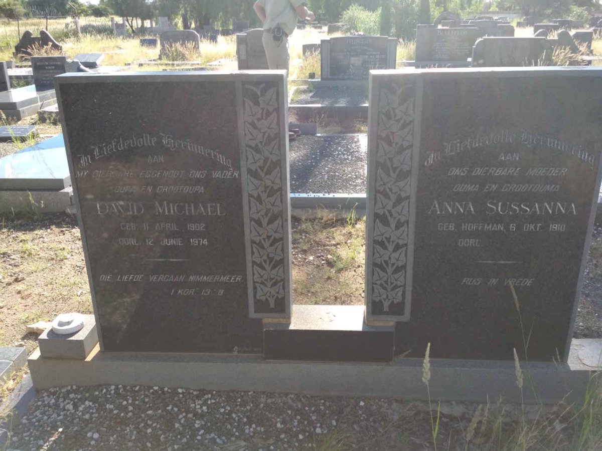 MULLER David Michael 1902-1974 &amp; Anna Sussanna HOFFMAN 1910-