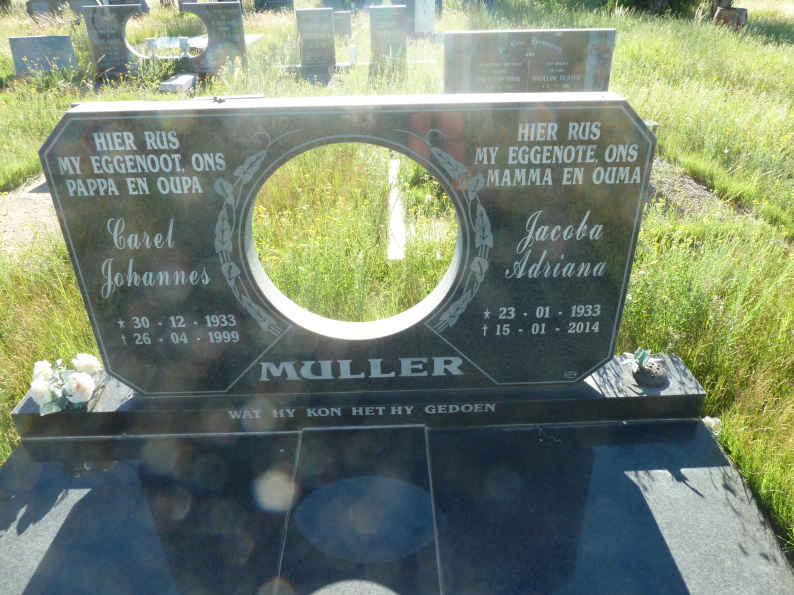 MULLER Carel Johannes 1933-1999 &amp; Jacoba Adriana 1933-2014