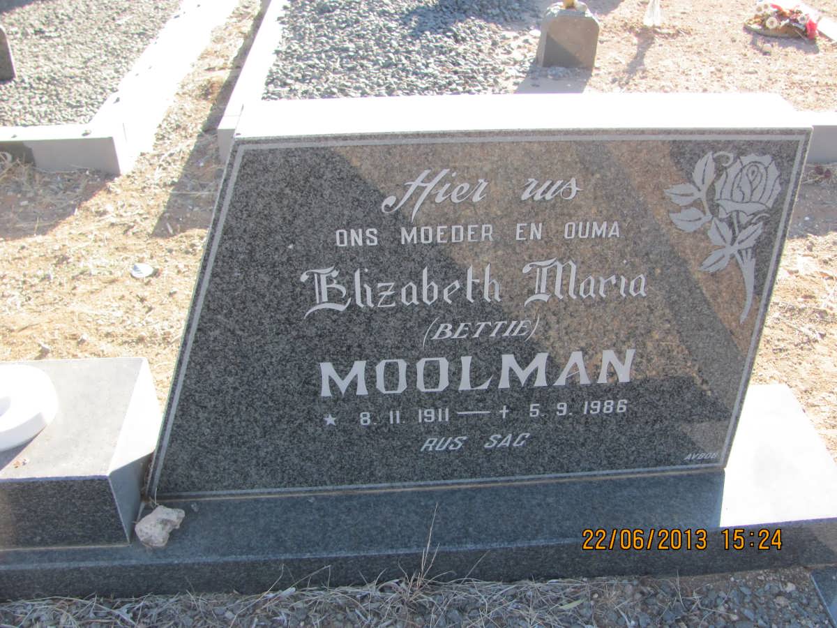 MOOLMAN Elizabeth Maria 1911-1986