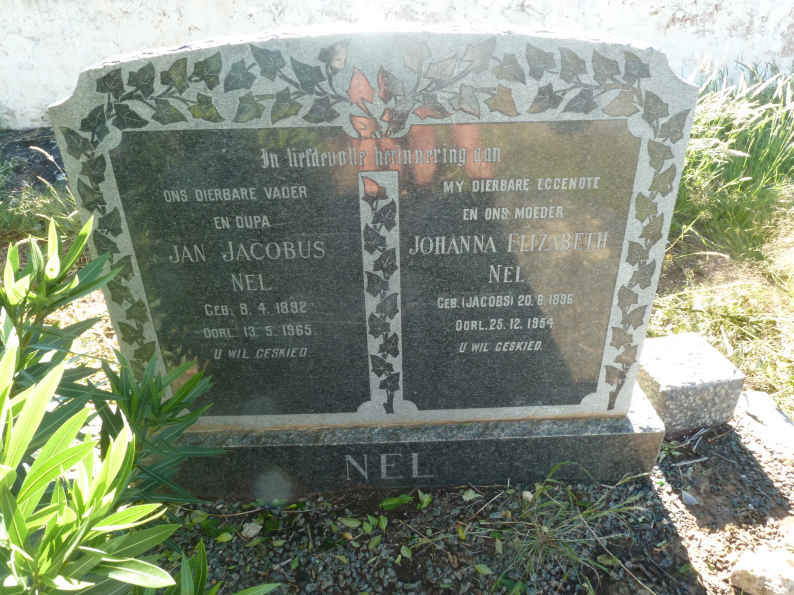 NEL Jan Jacobus 1892-1965 &amp; Johanna Elizabeth JACOBS 1895-1954